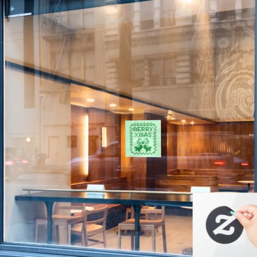 Hübsches Pullover-Muster Jingle Glocken und Merry  Fensteraufkleber (Café-Fenster)