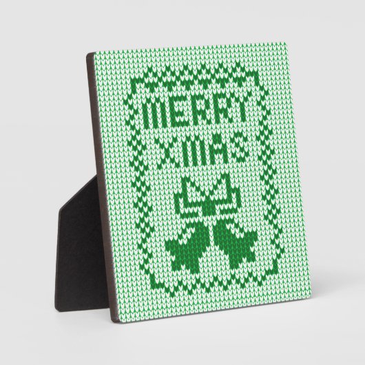 Hübsches Pullover-Muster Jingle Glocken und Merry  Fotoplatte (Vorderseite)