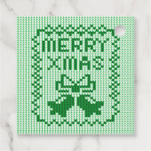 Hübsches Pullover-Muster Jingle Glocken und Merry Geschenkanhänger (Rückseite)