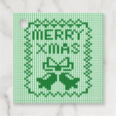 Hübsches Pullover-Muster Jingle Glocken und Merry Geschenkanhänger (Vorderseite)