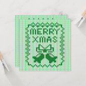Hübsches Pullover-Muster Jingle Glocken und Merry  Karte (Vorderseite/Rückseite Beispiel)