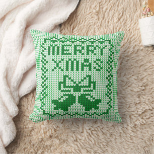 Hübsches Pullover-Muster Jingle Glocken und Merry Kissen
