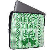 Hübsches Pullover-Muster Jingle Glocken und Merry  Laptopschutzhülle (Vorne Rechts)