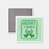 Hübsches Pullover-Muster Jingle Glocken und Merry  Magnet (Vorderseite/Rückseite)