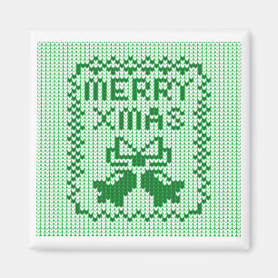 Hübsches Pullover-Muster Jingle Glocken und Merry Magnet