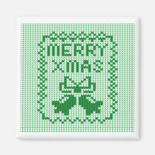 Hübsches Pullover-Muster Jingle Glocken und Merry  Magnet (Vorne)