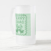 Hübsches Pullover-Muster Jingle Glocken und Merry  Mattglas Bierglas (Vorderseite Links)