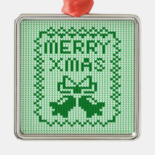 Hübsches Pullover-Muster Jingle Glocken und Merry  Ornament Aus Metall