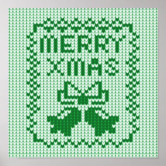 Hübsches Pullover-Muster Jingle Glocken und Merry  Poster (Vorne)