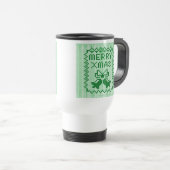 Hübsches Pullover-Muster Jingle Glocken und Merry  Reisebecher (VorderseiteRechts)