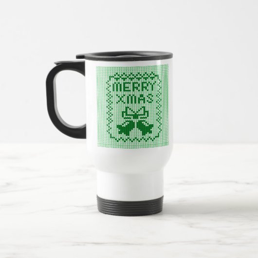 Hübsches Pullover-Muster Jingle Glocken und Merry  Reisebecher (Links)