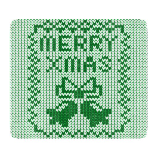Hübsches Pullover-Muster Jingle Glocken und Merry  Schneidebrett (Vorderseite)