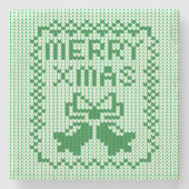 Hübsches Pullover-Muster Jingle Glocken und Merry Steinuntersetzer (Vorderseite)