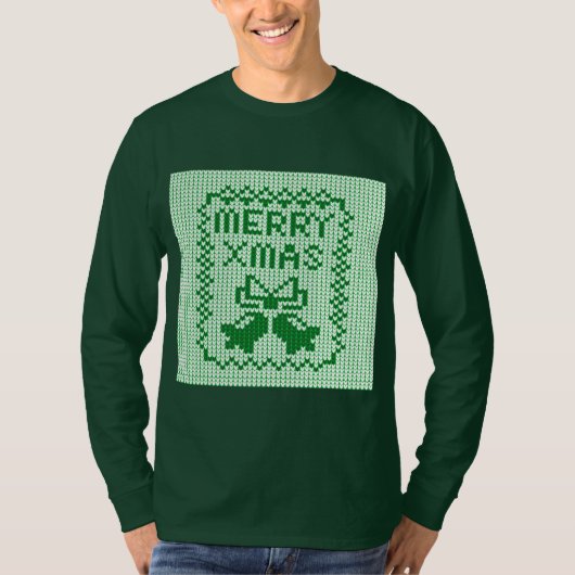 Hübsches Pullover-Muster Jingle Glocken und Merry T-Shirt (Vorderseite)
