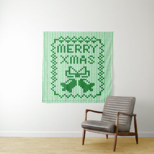 Hübsches Pullover-Muster Jingle Glocken und Merry  Wandteppich