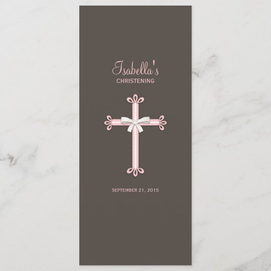 Hübsches queres religiöses Feier-Menü der Spitze-w Menükarte (Rückseite)