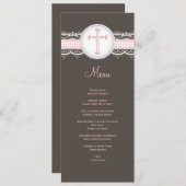 Hübsches queres religiöses Feier-Menü der Spitze-w Menükarte (Vorne/Hinten)