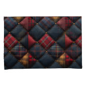 Hübsches Quilt-Rotes Navy-Gelbes Muster Kissenbezug (Vorderseite-Rechts)