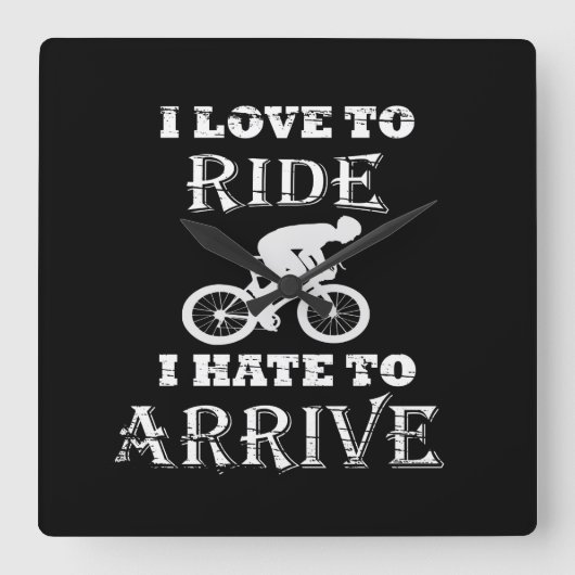 Hübsches Radfahren Quadratische Wanduhr (Vorderseite)