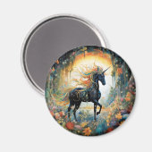 Hübsches Rainbow Black Unicorn Magnet (Vorderseite/Rückseite)