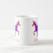 Hübsches Rainbow-Einhorn mit Name Kaffeetasse (Mittel)