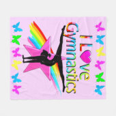 HÜBSCHES RAINBOW I LIEBE GYMNASTICS-DESIGN FLEECEDECKE (Vorderseite (Horizontal))