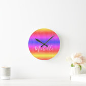 Hübsches Rainbow Teen Girl's Stylish persononalize Runde Wanduhr (Zuhause)