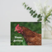 Hübsches Red Chicken Face Foto Geburtstag Postkarte (Stehend Vorderseite)
