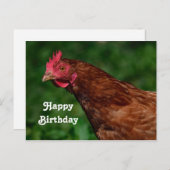 Hübsches Red Chicken Face Foto Geburtstag Postkarte (Vorne/Hinten)