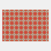 Hübsches Red Happy Birthday Add Name Pattern 3 Geschenkpapier Set (Vorderseite 2)