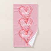 Hübsches Red Musical Hearts Pink Bath Handtuch Set (Handtuch)