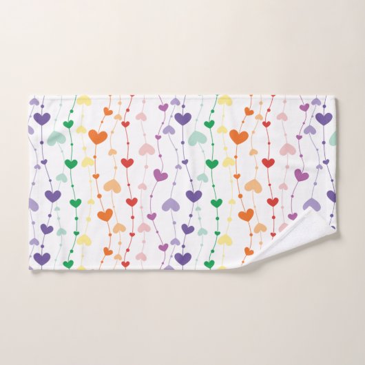 Hübsches Regenbogen Herz Muster Kinder Bad Badhandtuch Set (Handtuch)