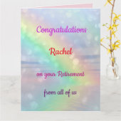 Hübsches Regenbogen-Personalisiertes Ruhestand Karte (Gelbe Blume)