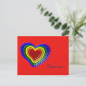 hübsches Regenbogenherz Postkarte (Stehend Vorderseite)