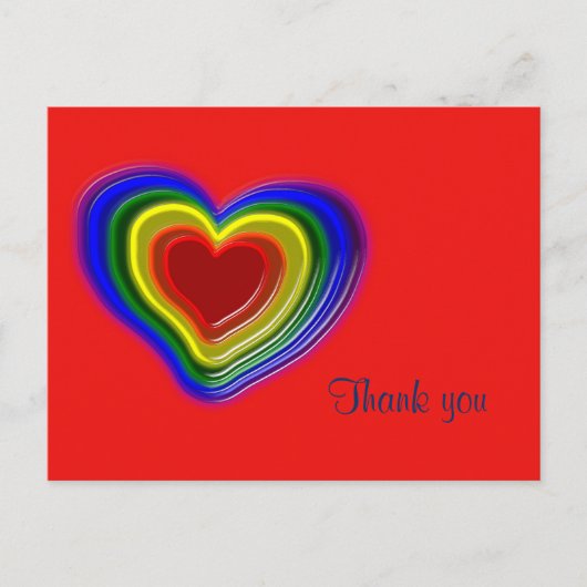 hübsches Regenbogenherz Postkarte (Vorderseite)