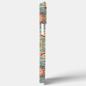 Hübsches Retro-Chic Aquamarin-Blumenmosaikmuster Case-Mate iPhone Hülle (Rückseite / Rechts)