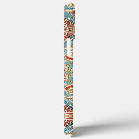 Hübsches Retro-Chic Aquamarin-Blumenmosaikmuster Case-Mate iPhone Hülle (Rückseite / Rechts)