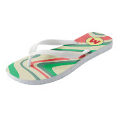 Hübsches Retro-l Monogramm-Geschenk für den Sommer Badesandalen (Schrägansicht)