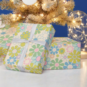 Hübsches Retro-Muster, helles Pastell Geschenkpapier