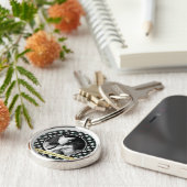 Hübsches Retro-Muster Schwarzes Muster Foto Schlüsselanhänger (Seite)