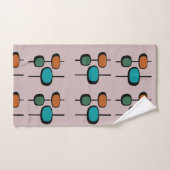 Hübsches Retromuster 60er abstrakt farbig pink Badhandtuch Set (Handtuch)