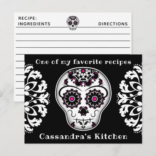 Hübsches Rezept Postkarte (Vorne/Hinten)