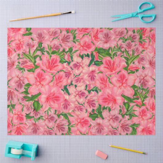 Hübsches rosa Azalea Tissue Paper Seidenpapier (Basteln)