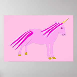 Hübsches Rosa Baby Mädchen Einhorn Poster