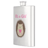 Hübsches rosa Baby-Mädchen-Igel Custom Flachmann (Links)