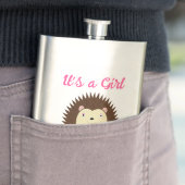 Hübsches rosa Baby-Mädchen-Igel Custom Flachmann (Beispiel)
