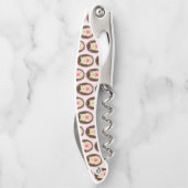 Hübsches Rosa Baby-Mädchen-Igel Muster Kellnermesser (Rückseite)