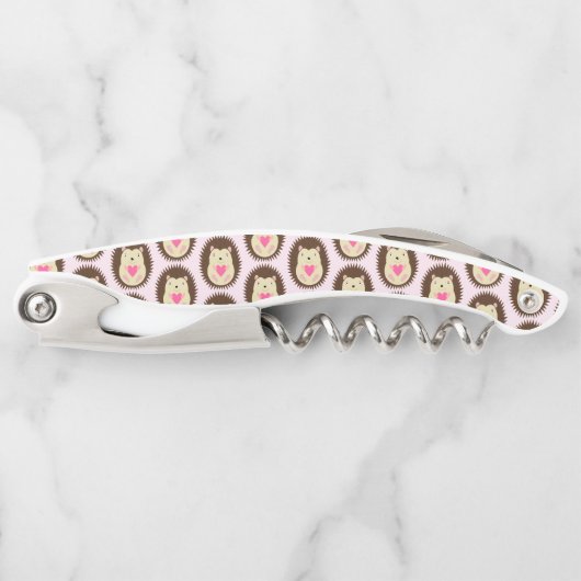 Hübsches Rosa Baby-Mädchen-Igel Muster Kellnermesser (Vorderseite)