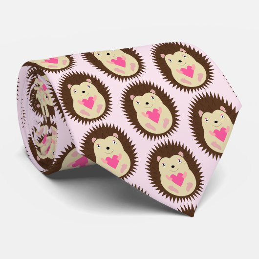 Hübsches Rosa Baby Mädchen Igel Muster Krawatte (Gerollt)