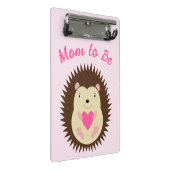 Hübsches rosa Baby-Mädchen-Igel werdende Mutter Mini Klemmbrett (Schrägansicht)
